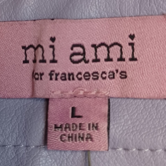 Miami For Francesca.s Size L Purple A-Line Mini Skirt with Slit - Picture 2 of 13